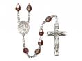  St. Peter & Paul Centre Rosary w/Aurora Borealis Garnet Beads 