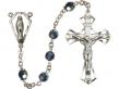  Aurora Borealis Tin Cut Swarovski Bead Rosary w/Miraculous Centre 
