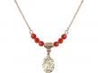  St. Anne Medal Birthstone Necklace Crucifix Available in 15 Colors 