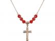  Crucifix Medal Birthstone Necklace Available in 15 Colors 