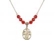  5-Way/Holy Spirit Medal Birthstone Necklace Available in 15 Colors 