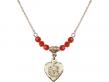  Heart/Communion Medal Birthstone Necklace Available in 15 Colors 