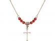  Maltese Cross Medal Birthstone Necklace Available in 15 Colors 