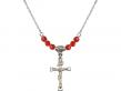  Maltese Crucifix Medal Birthstone Necklace Available in 15 Colors 