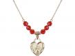  O/L of Guadalupe Heart/Recuerdo Medal Birthstone Necklace Available in 15 Colors 