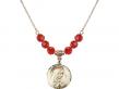  Sorrowful Mother Medal Birthstone Necklace Available in 15 Colors 