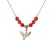  Holy Spirit Medal Birthstone Necklace Available in 15 Colors 