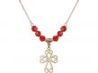  Scroll Cross Medal Birthstone Necklace Available in 15 Colors 