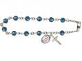  Rosary Bracelet w/Swarovski Bead in Assorted Colors 