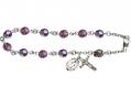  Rosary Bracelet w/Swarovski Austrian Tin Cut AB Bead in Assorted Colors 