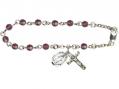  Rosary Bracelet w/Swarovski Bead in Assorted Colors 