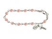  Rosary Bracelet w/Fire Polished Bead for Infant 