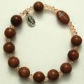  Rosary Bracelet w/Gold Stone Bead 