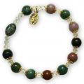  Rosary Bracelet w/Multicolor Onyx Bead 