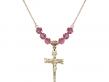 Nail Crucifix Medal Birthstone Necklace Available in 15 Colors 