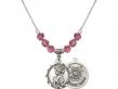  St. Christopher/Coast Guard Medal Birthstone Necklace Available in 15 Colors 
