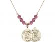  St. Michael/Coast Guard Medal Birthstone Necklace Available in 15 Colors 