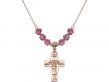  Papal Crucifix Medal Birthstone Necklace Available in 15 Colors 