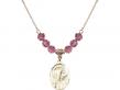  Sorrowful Mother Medal Birthstone Necklace Available in 15 Colors 