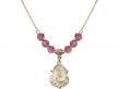  Infant of Prague Medal Birthstone Necklace Available in 15 Colors 