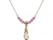  Infant of Prague Medal Birthstone Necklace Available in 15 Colors 