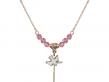 Cross/Holy Spirit Medal Birthstone Necklace Available in 15 Colors 