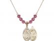  Divine Mercy Medal Birthstone Necklace Available in 15 Colors 