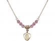  Guardian Angel Medal Birthstone Necklace Available in 15 Colors 