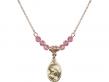  Madonna & Child Medal Birthstone Necklace Available in 15 Colors 