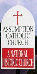  Single Sided Catholic Church or School Post Road Sign 