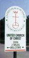  Single Sided United Church of Christ Church or School Post Road Sign 