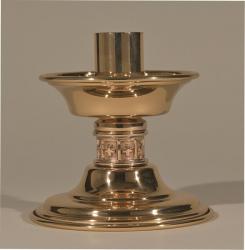  Combination Finish Bronze Altar Candlestick: 2034 Style - 4 3/4\" Ht 