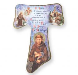  Franciscan Tau Cross with Franciscan Blessing (Spanish) 