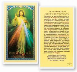  \"PROMESAS JESUS MISERICORDIOSO\" Laminated Prayer/Holy Card (25 pc) 