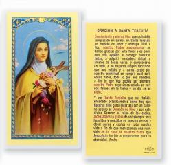  \"ORACION A SANTA TERESITA\" Laminated Prayer/Holy Card (25 pc) 