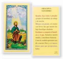  \"ORACION A SAN ISIDRO\" Laminated Prayer/Holy Card (25 pc) 