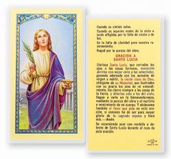  \"ORACION A SANTA LUCIA\" Laminated Prayer/Holy Card (25 pc) 