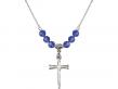  Nail Cross Medal Birthstone Necklace Available in 15 Colors 