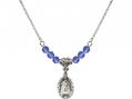  St. Anne Medal Birthstone Necklace Crucifix Available in 15 Colors 