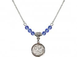  St. Joseph Medal Birthstone Necklace Available in 15 Colors 