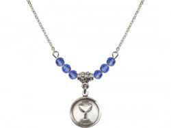  Communion Medal Birthstone Necklace Available in 15 Colors 
