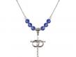  Wedding Rings Cross Medal Birthstone Necklace Available in 15 Colors 
