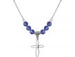  Loop Cross Medal Birthstone Necklace Available in 15 Colors 