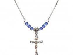  Maltese Crucifix Medal Birthstone Necklace Available in 15 Colors 