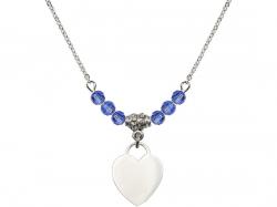  Heart Medal Birthstone Necklace Available in 15 Colors 