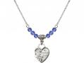  Guardian Angel Heart Medal Birthstone Necklace Available in 15 Colors 