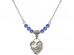  Graduation Heart Medal Birthstone Necklace Available in 15 Colors 