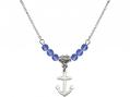  Anchor Medal Birthstone Necklace Available in 15 Colors 