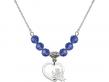  Heart/Guardian Angel Medal Birthstone Necklace Available in 15 Colors 