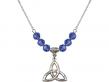  Trinity Irish Knot Medal Birthstone Necklace Available in 15 Colors 